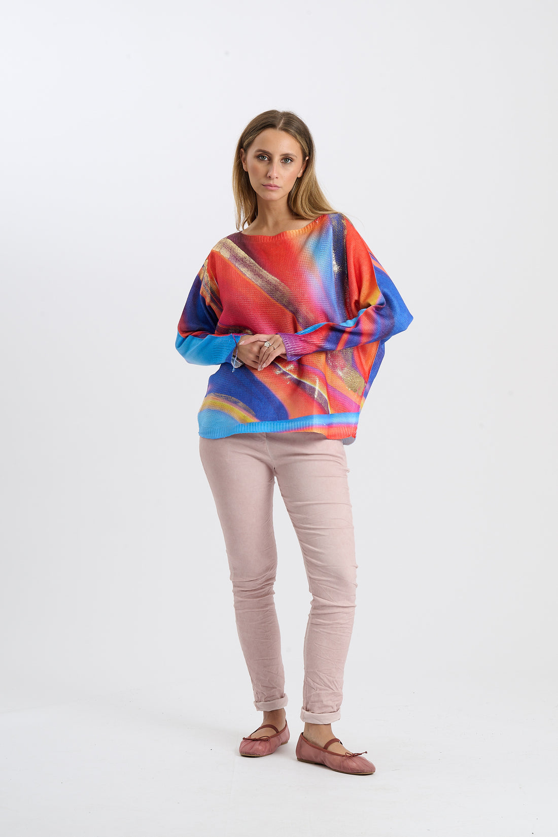 Strickshirt 70s - Blau