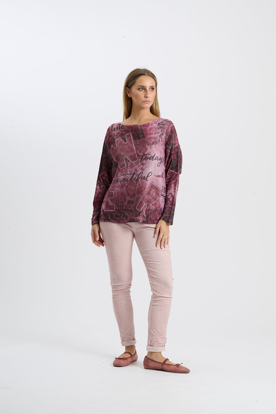 Strickshirt Vista - Weinrot