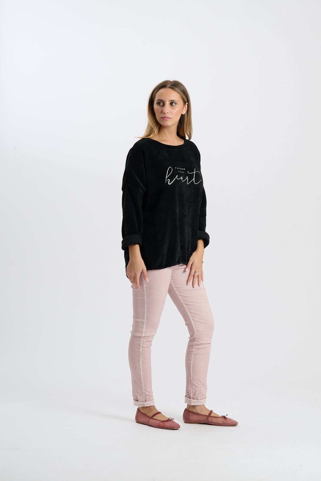 Pullover Follow Your Heart - Schwarz