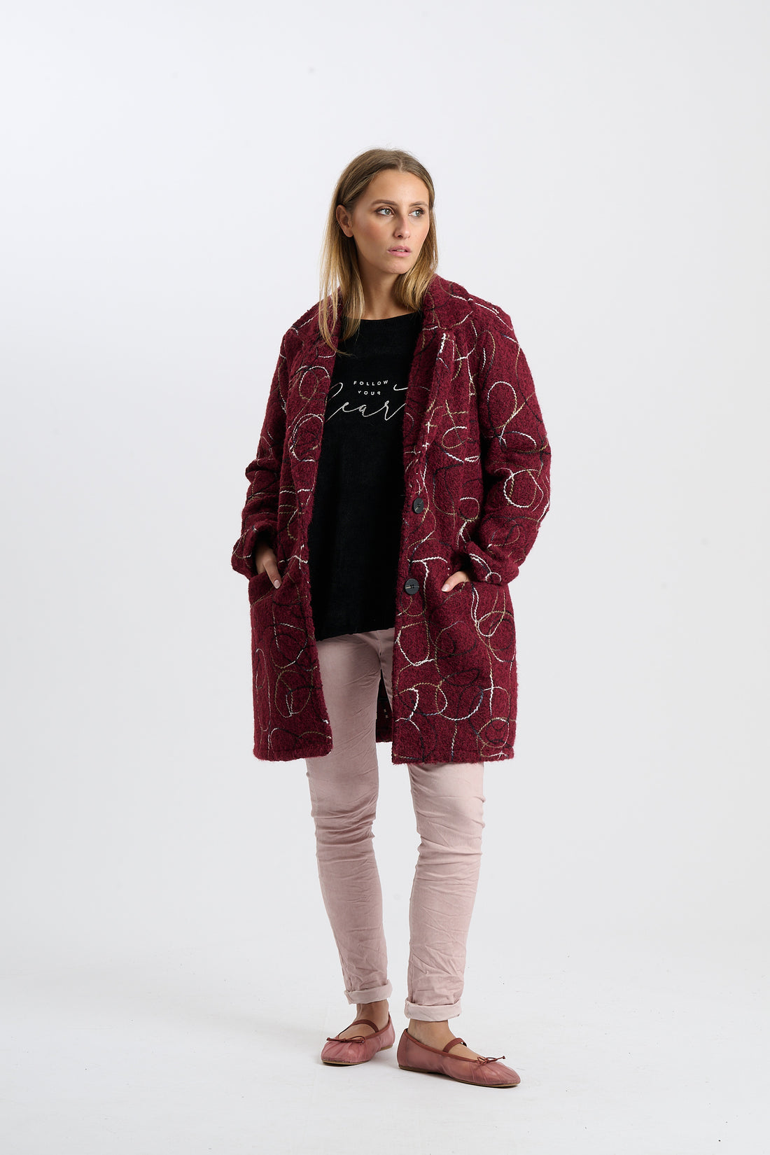 Filzjacke Sofie - Weinrot