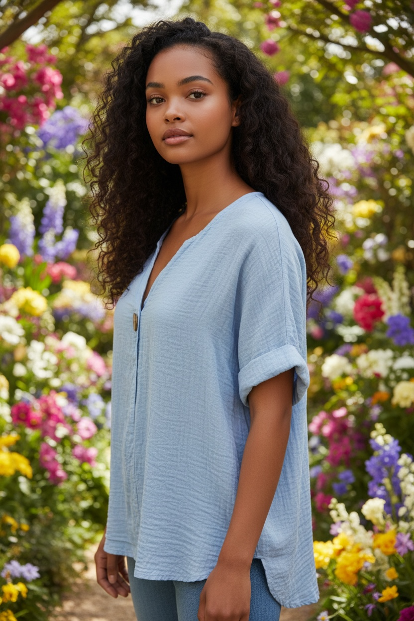 Bluse Padu - Blau