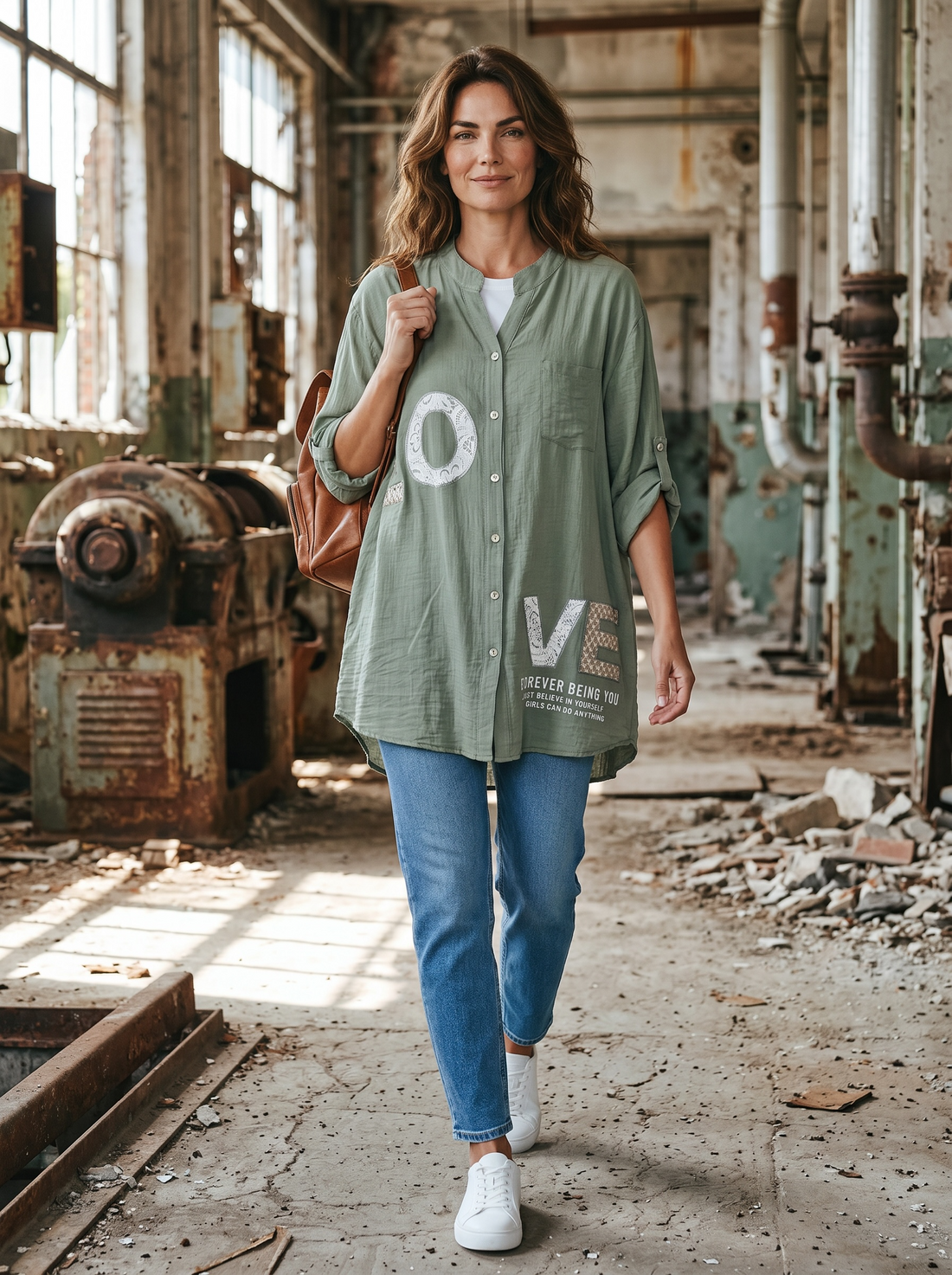Bluse LOVE - Olive