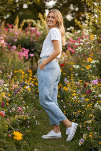 Sommerhose Flowers- Blau