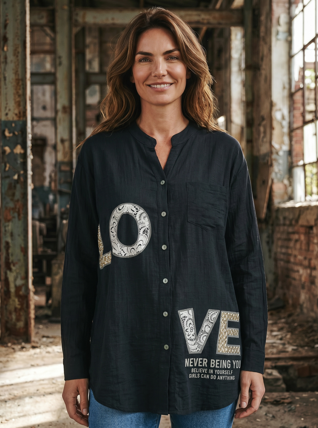 Bluse LOVE - Schwarz