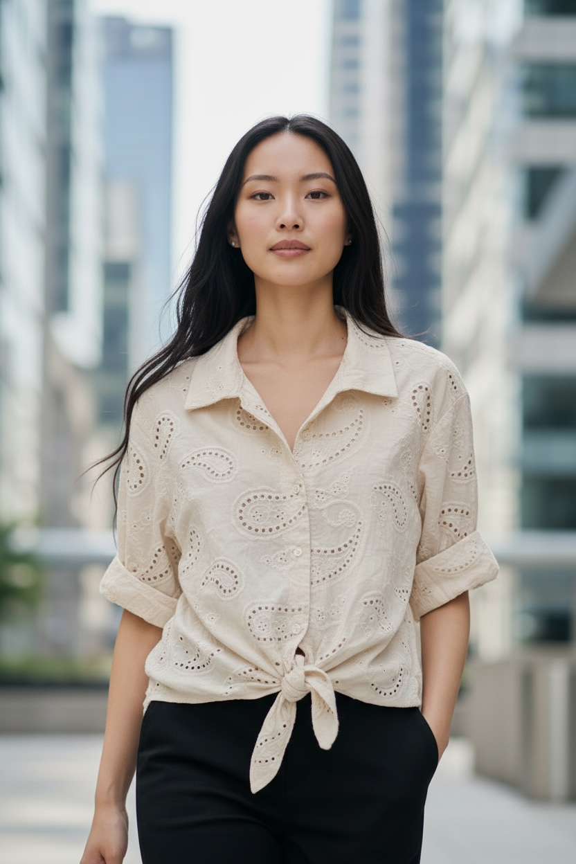 Bluse Pueblo - Beige