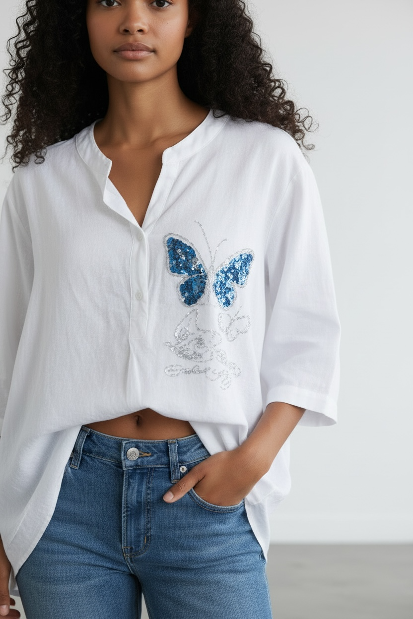 Bluse Bluebutterfly - Weiss