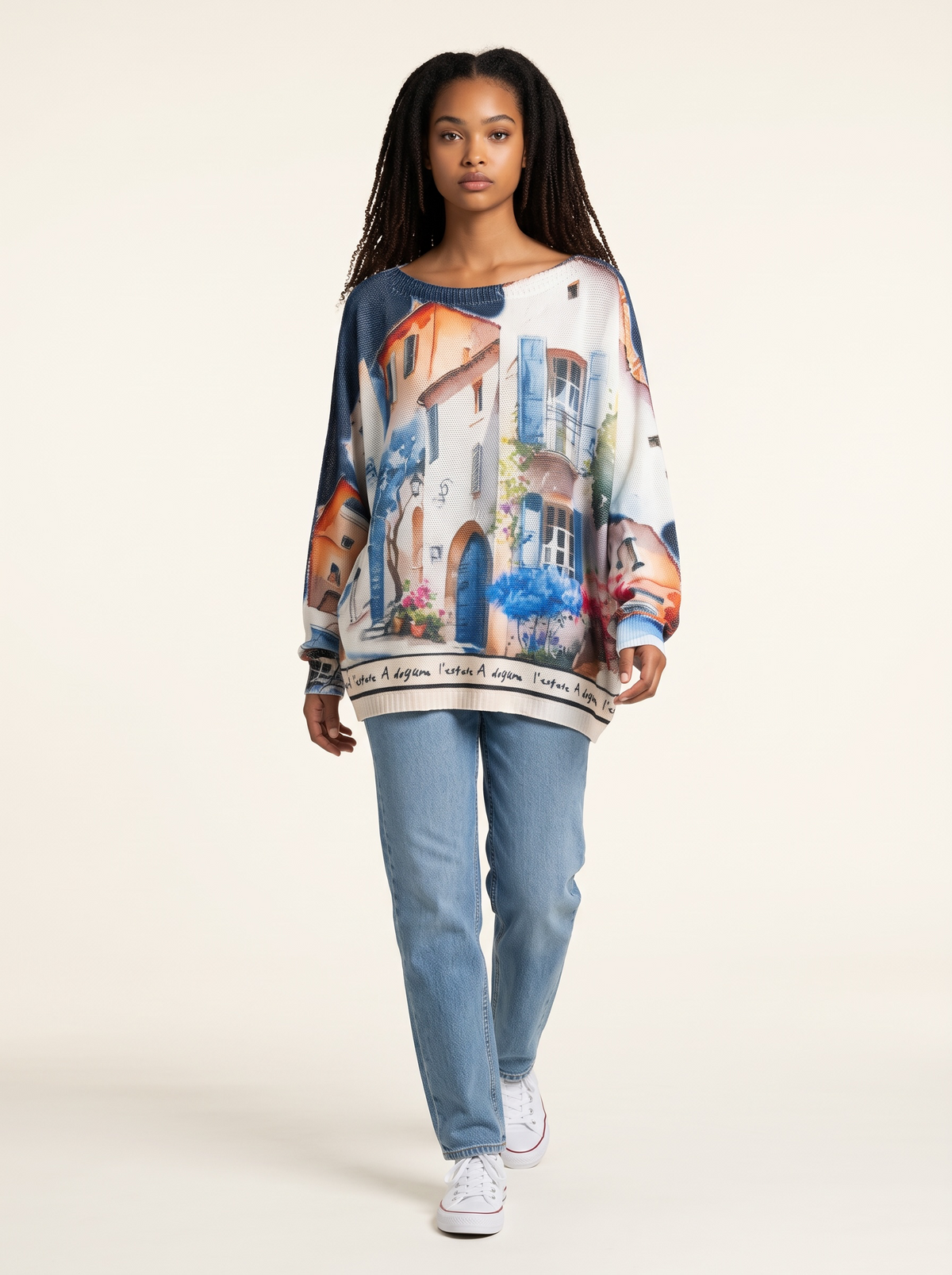 Longsleeve Strickshirt Milan - Blau