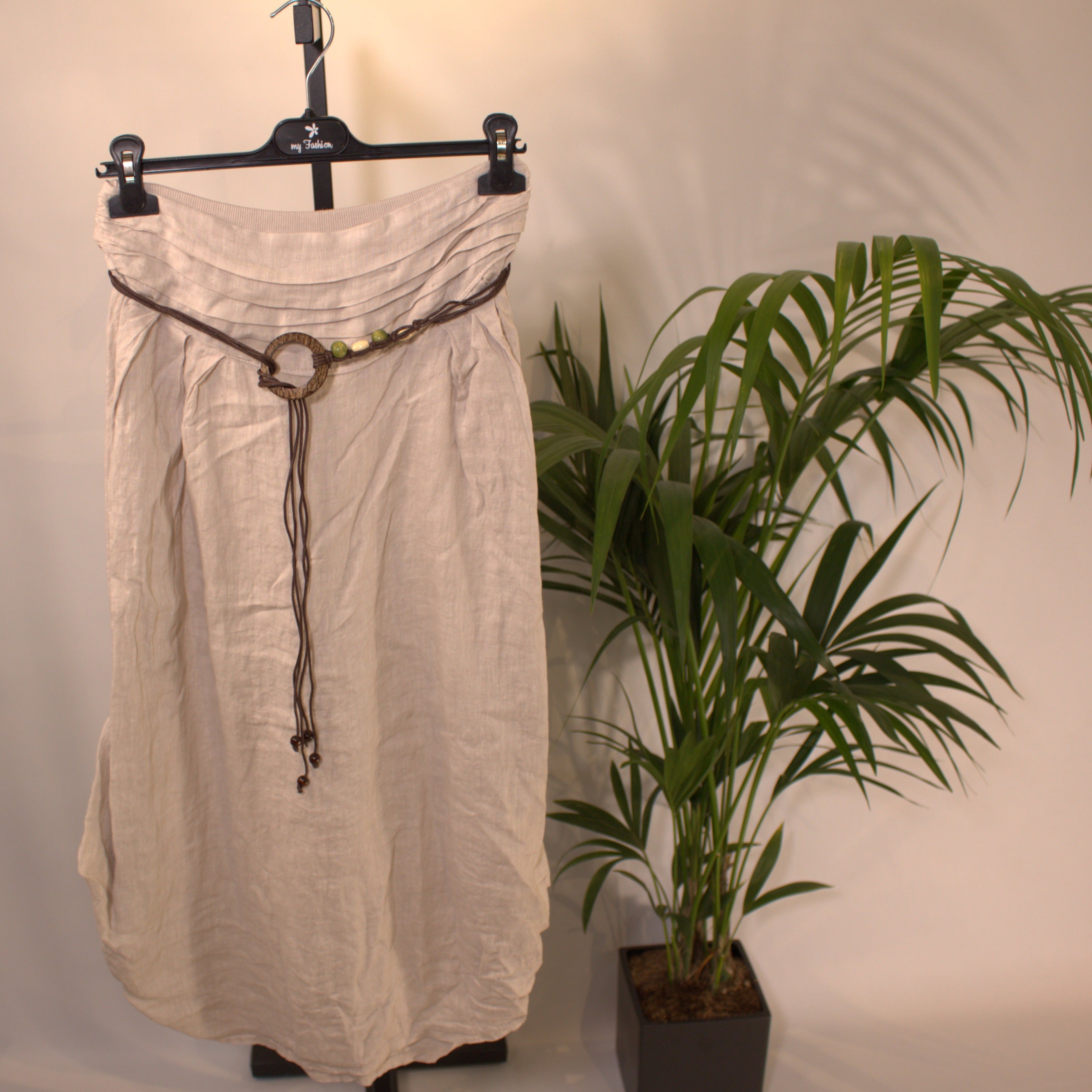 Linen skirt A - beige