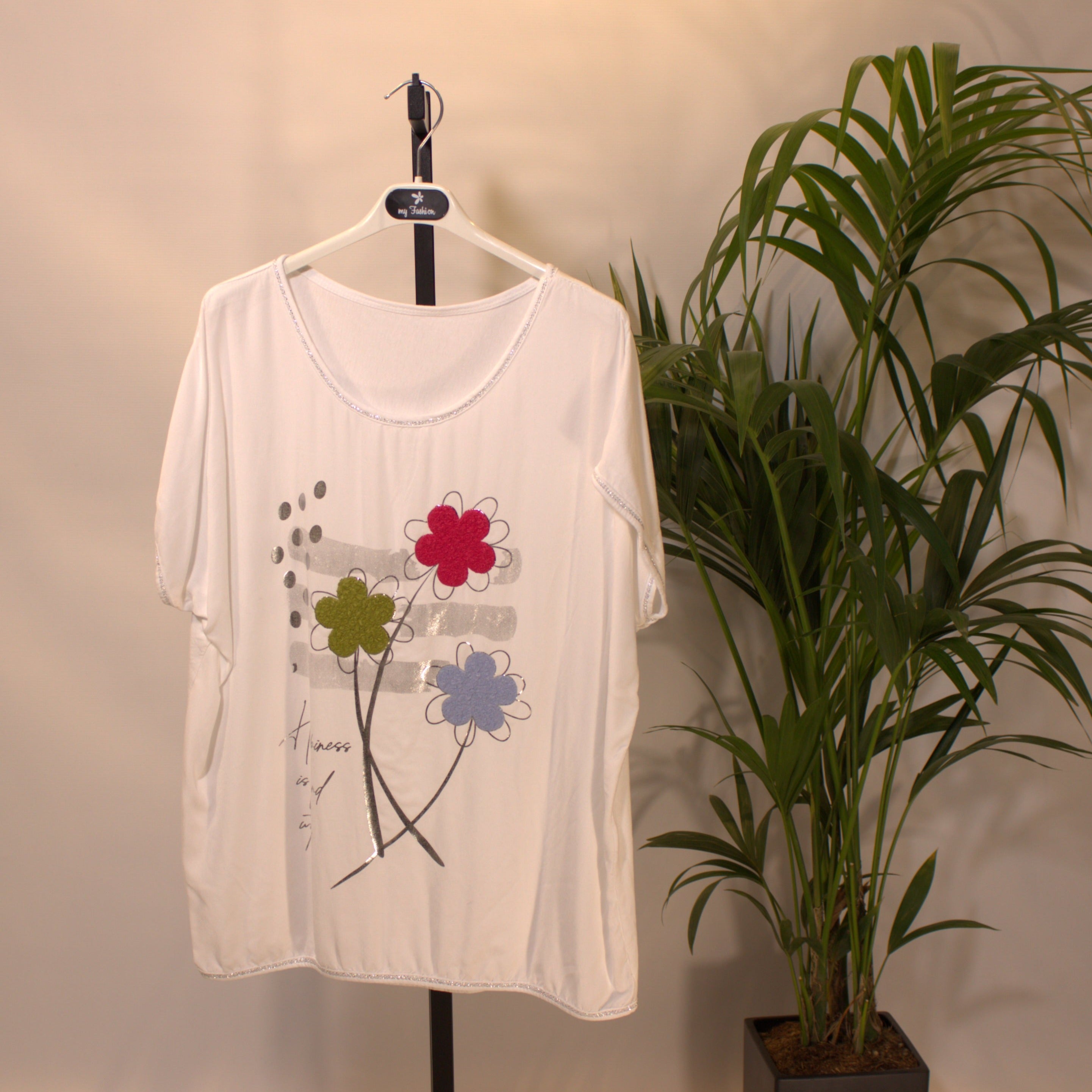 Flower shirt C - white