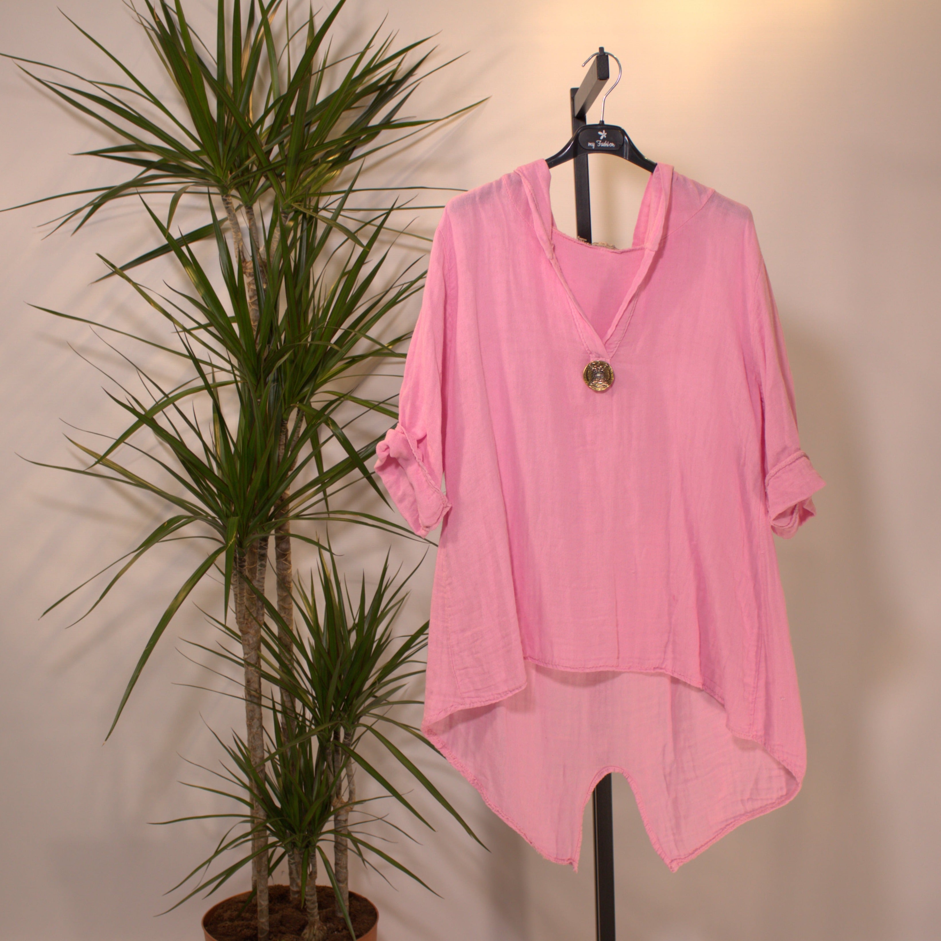 Button blouse A - pink