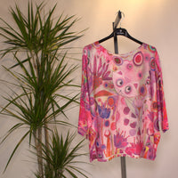 Cat art shirt - pink