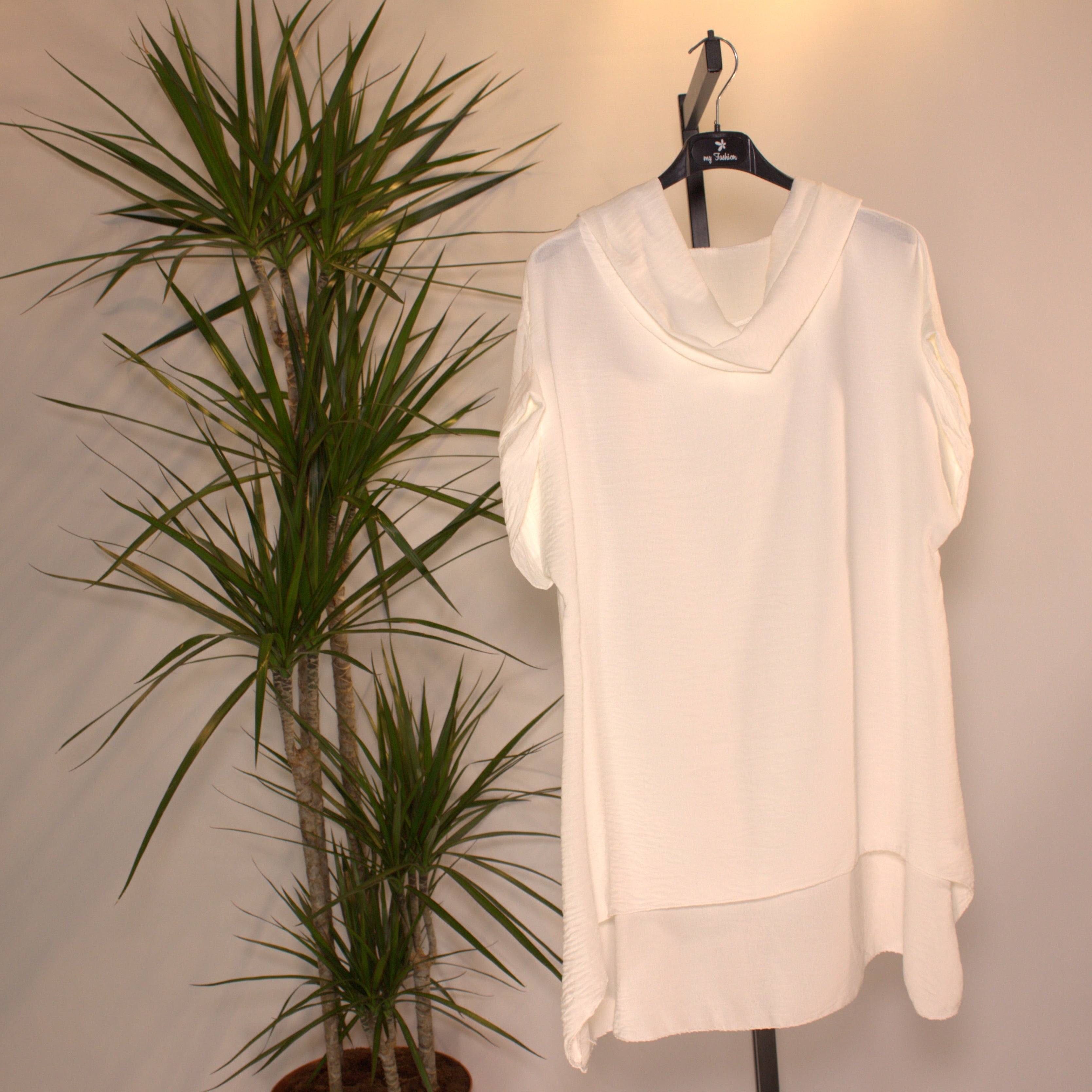 Longshirt hooded - white