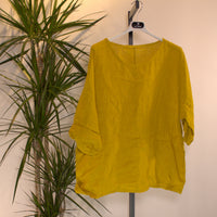 Linen shirt A - yellow