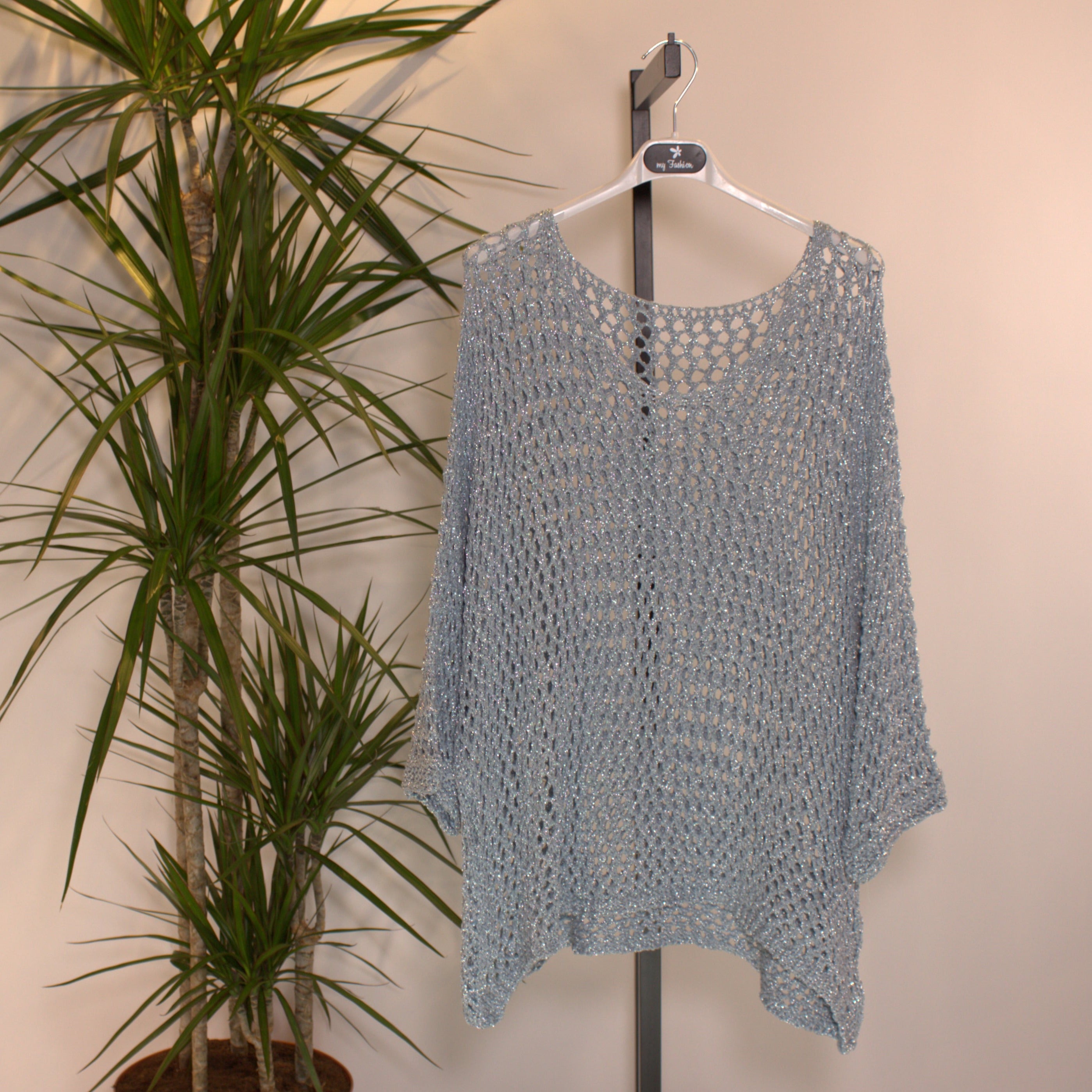 Top knitted glitter - blue