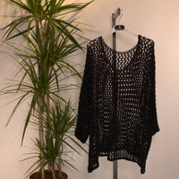 Top knitted glitter - black