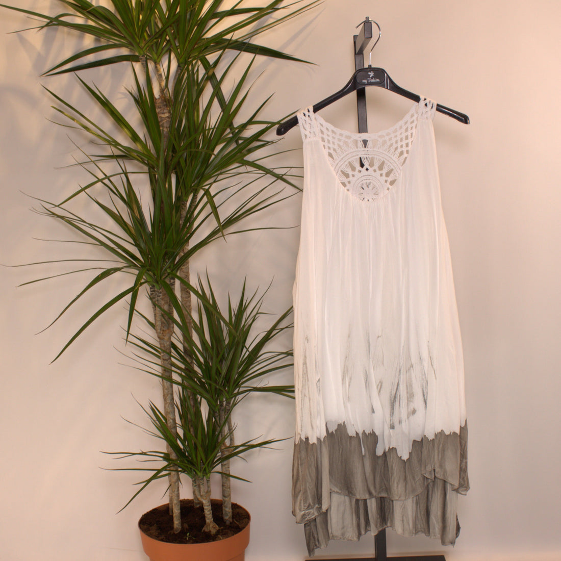 Sommer Kleid E - grau