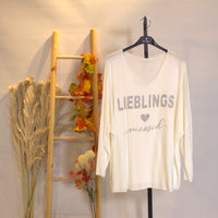 Knitted top Lieblingsmensch - White