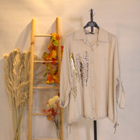 Leopard Print Shirt - Beige