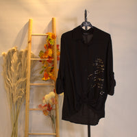 buttoned blouse - black