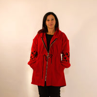 Jacket Knitted Sleeves - Red