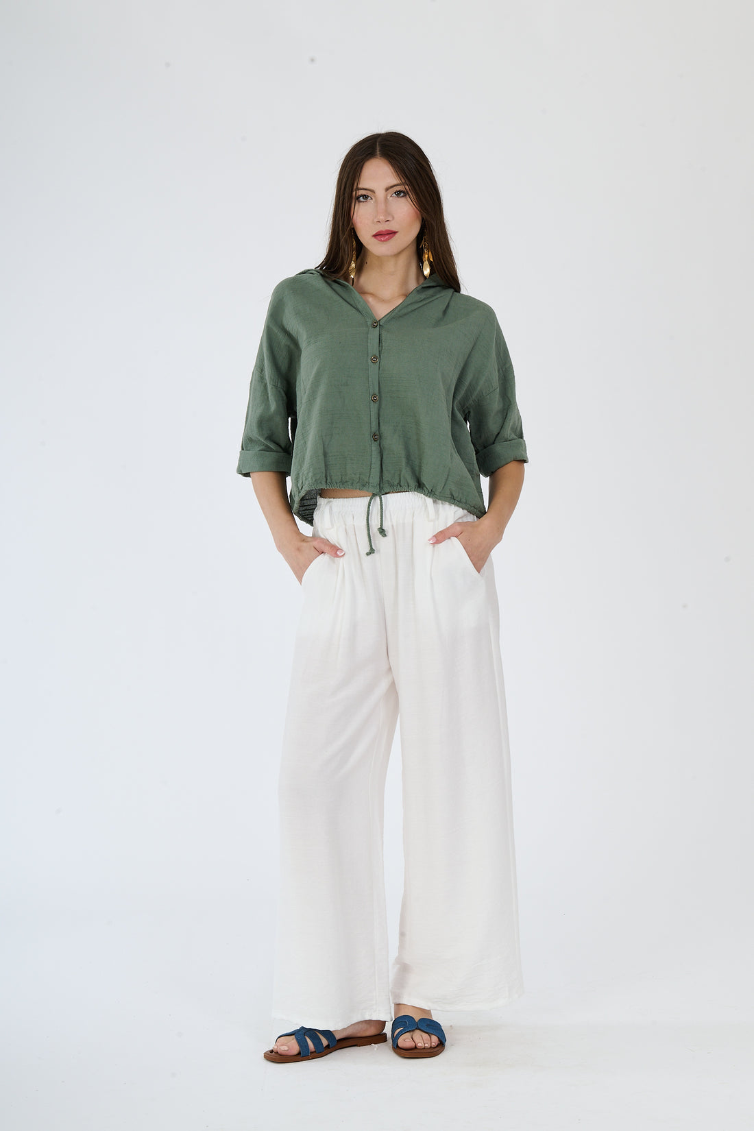 Hooded Shirt Alor - Olive