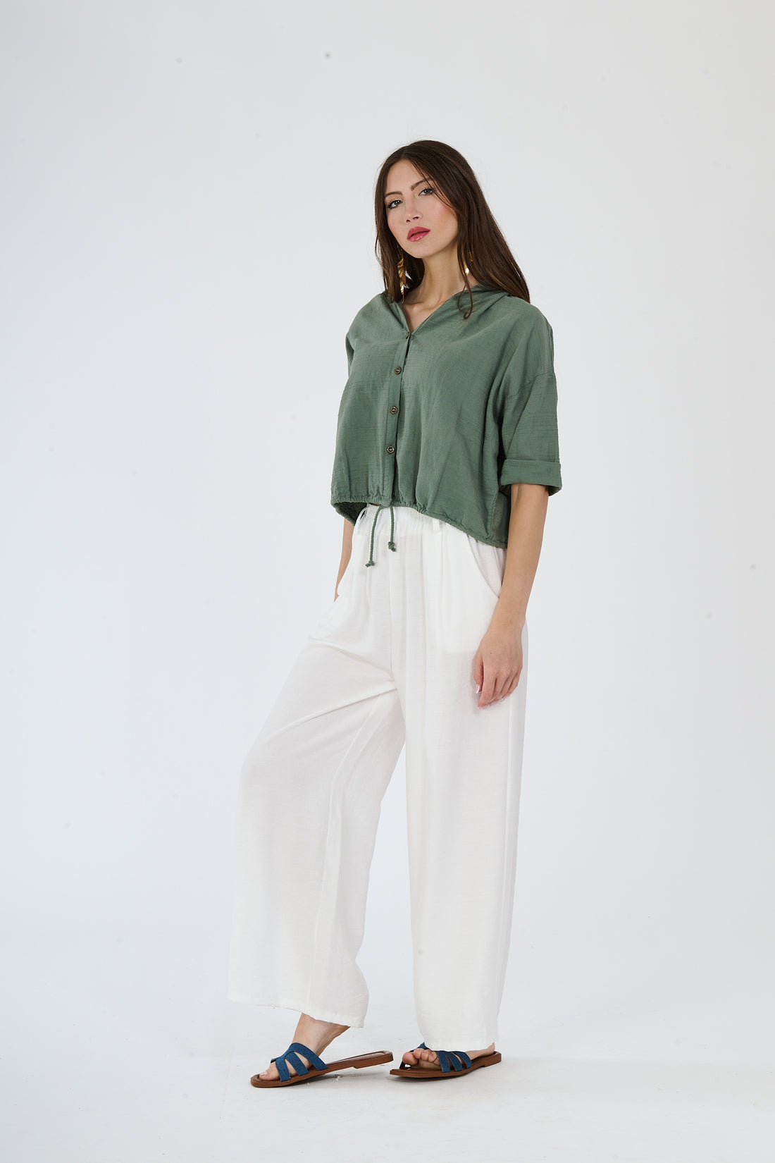 Hooded Shirt Alor - Olive