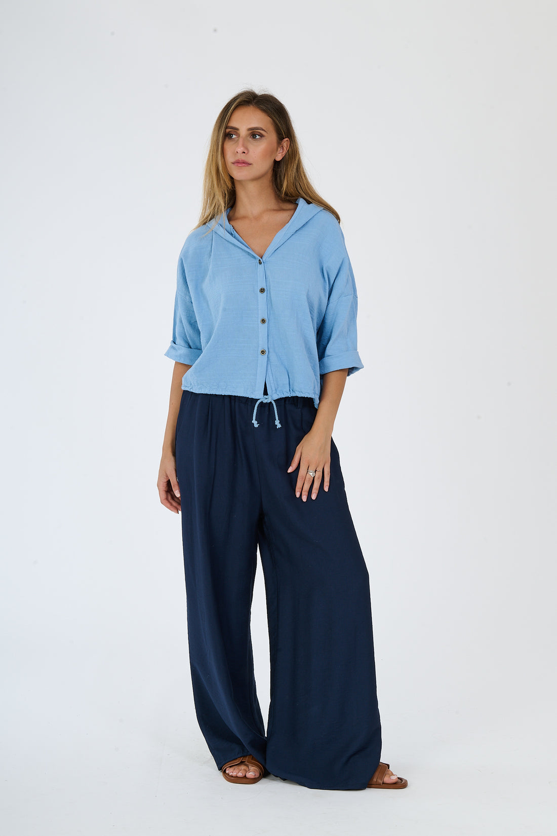 Hooded Shirt Alor - Hellblau