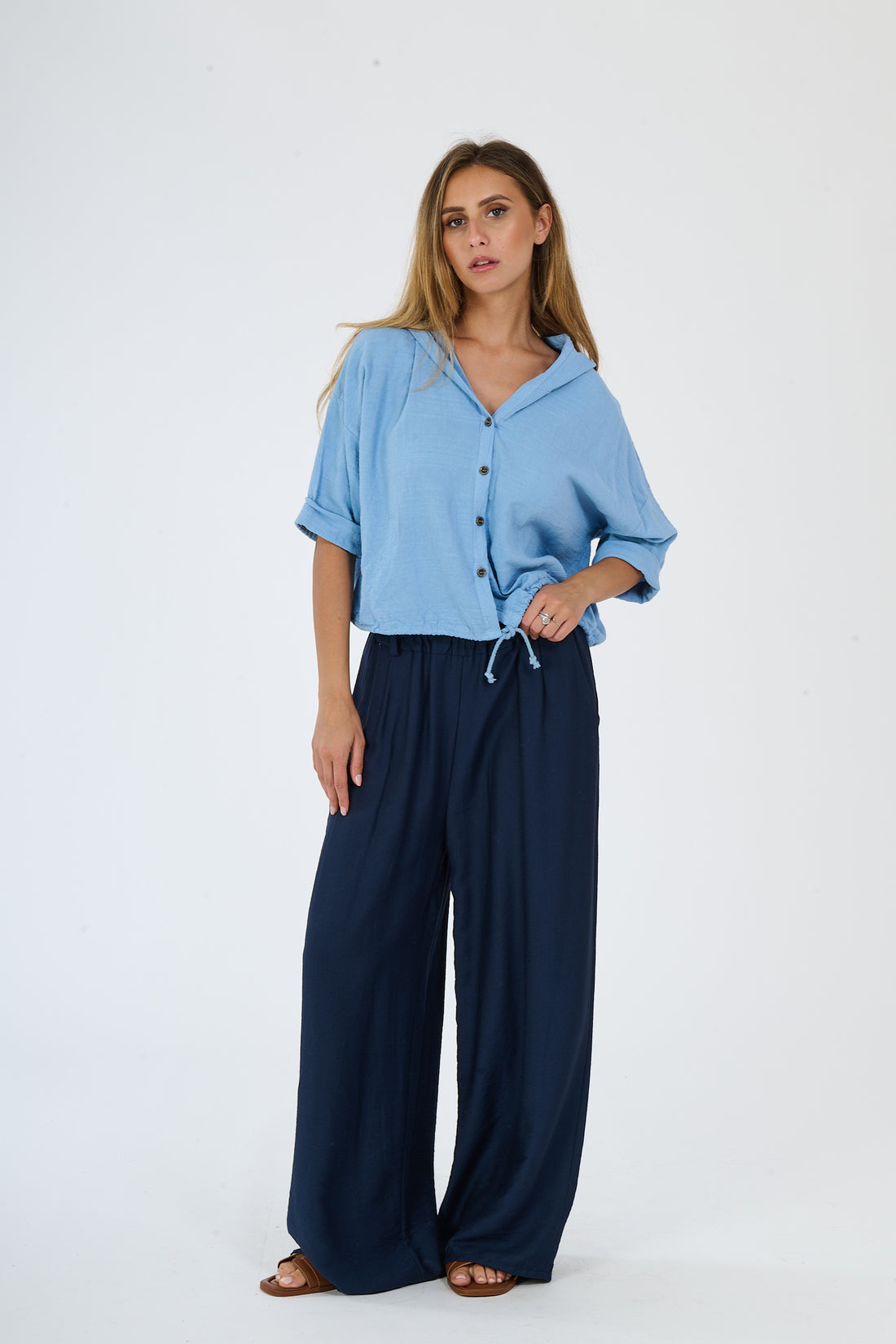 Hooded Shirt Alor - Hellblau