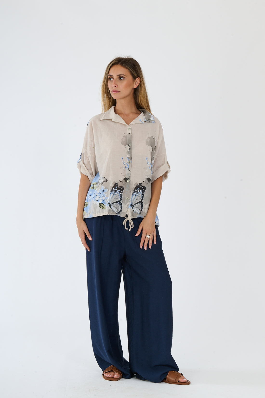 Bluse Butterfly - Beige
