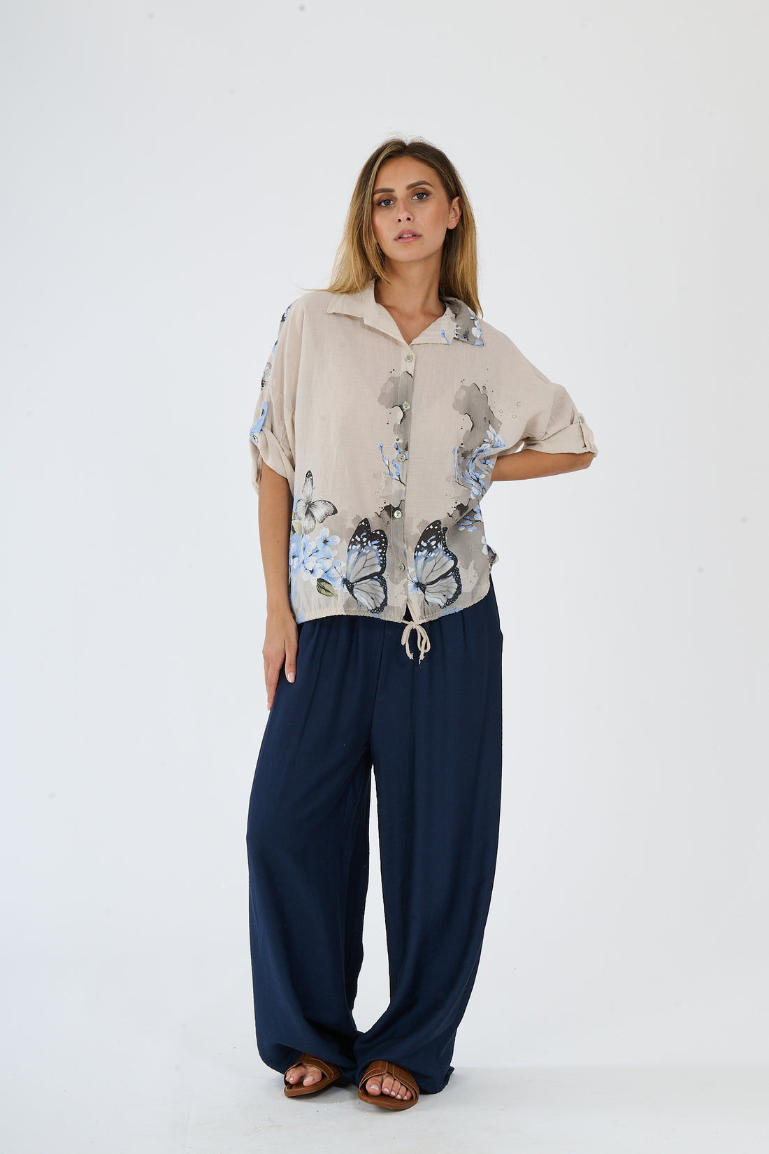 Bluse Butterfly - Beige