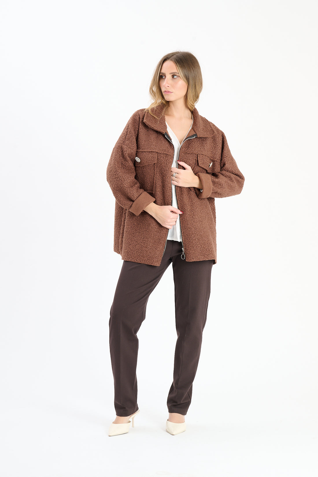 Sweaterjacke Olney - Braun