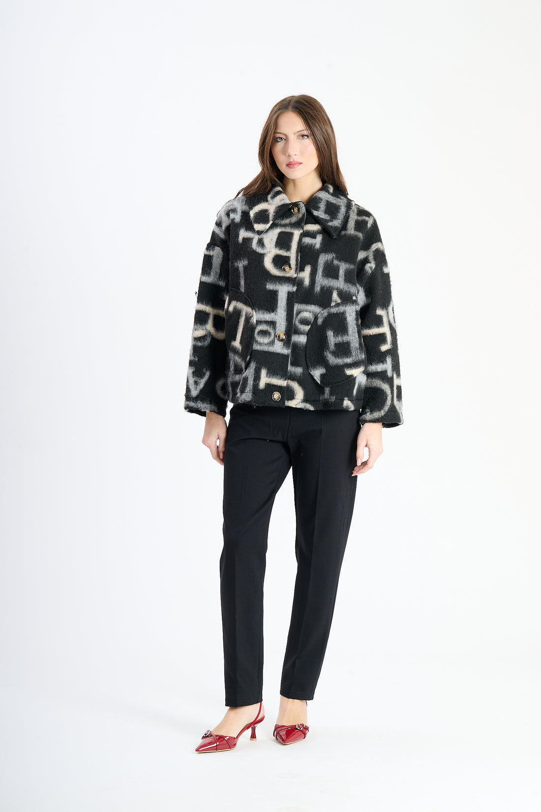 Filzjacke Alpha - Schwarz Weiß