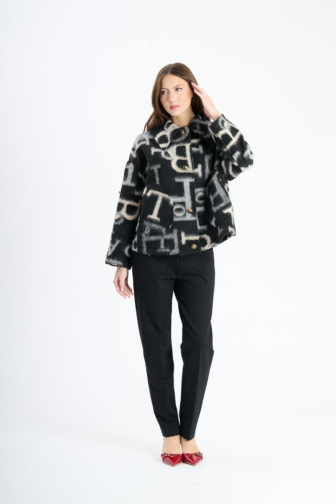 Filzjacke Alpha - Schwarz Weiß