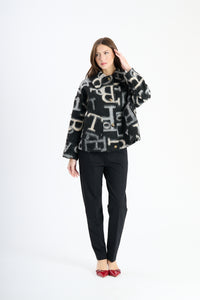 Filzjacke Alpha - Schwarz Weiß