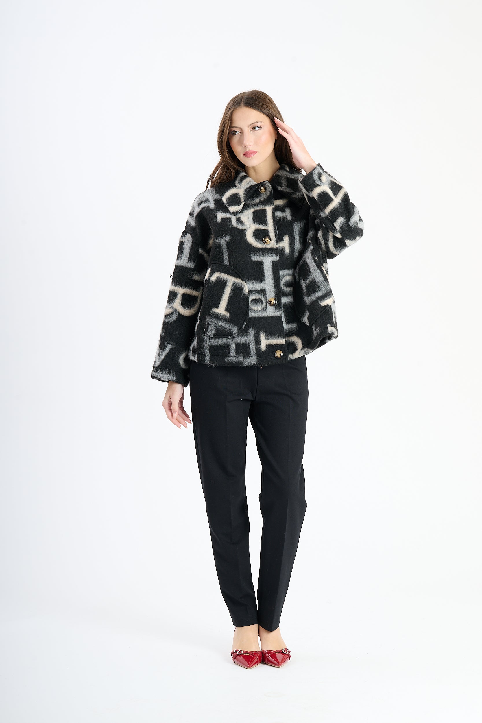 Filzjacke Alpha - Schwarz Weiß