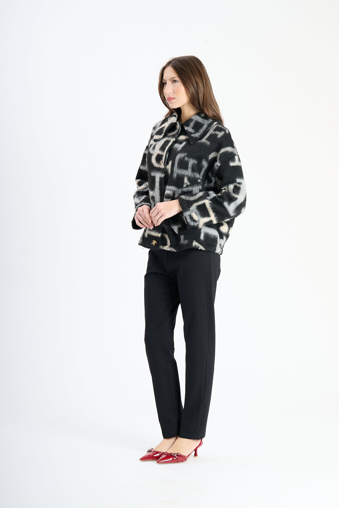 Filzjacke Alpha - Schwarz Weiß