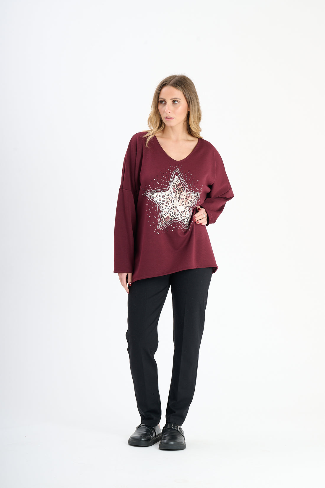 Pullover Stargazing - Dunkelrot