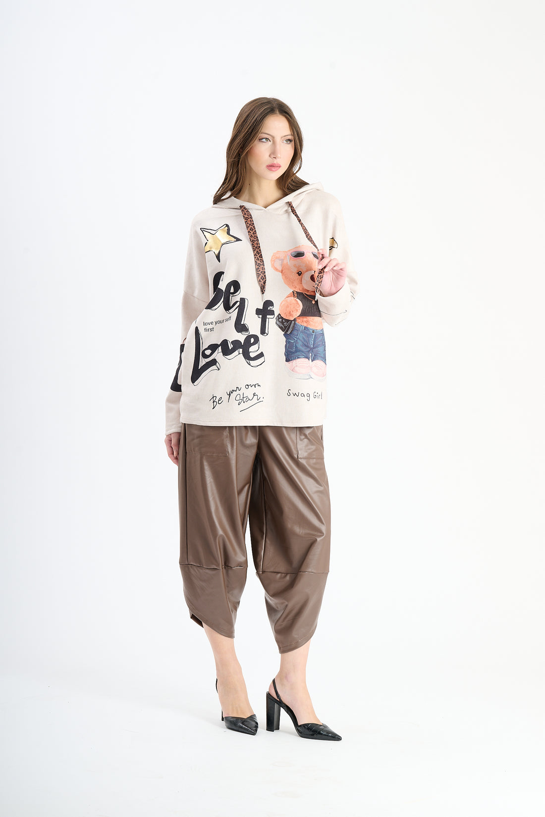 Hoodie Girlbear - Beige