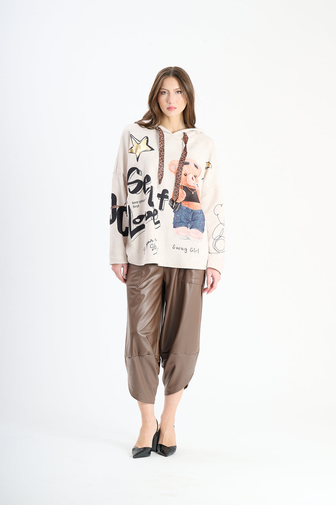 Hoodie Girlbear - Beige