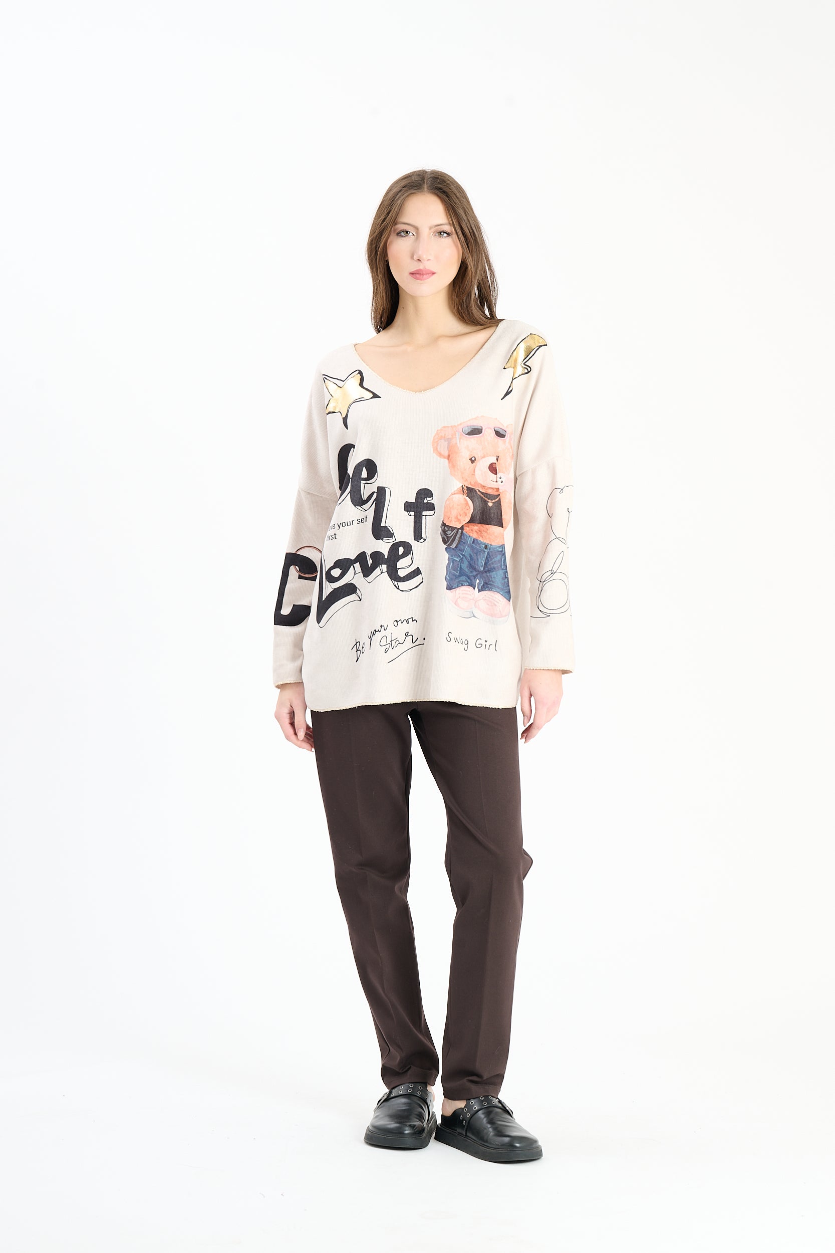 Pullover Girlbear - Beige