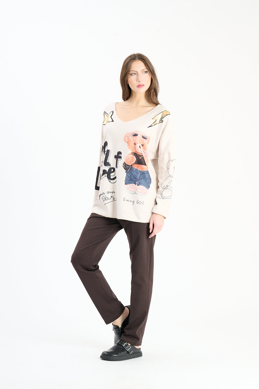 Pullover Girlbear - Beige