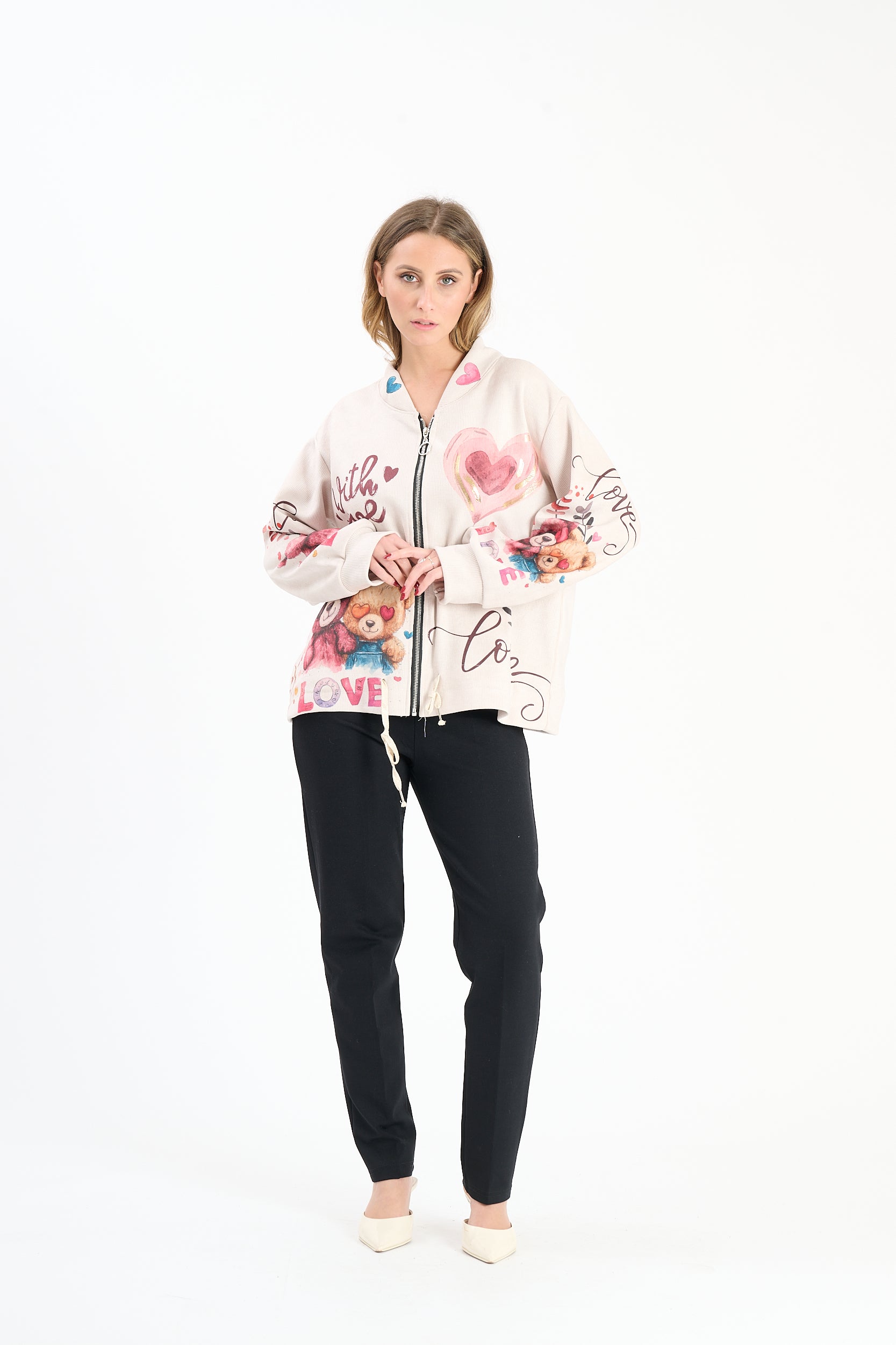 Sweaterjacke Lovebear - Beige