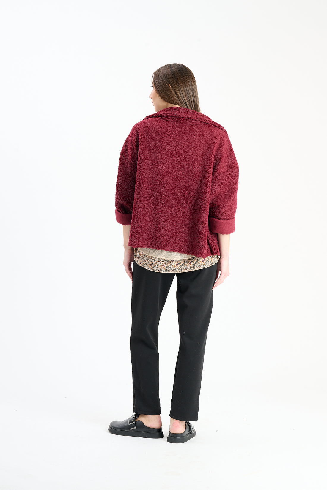 Knopfjacke Riga - Weinrot